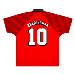 Manchester United 1996-98 Home Shirt (Y) (Excellent) (Sheringham 10)_1