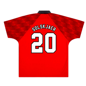 Manchester United 1996-98 Home Shirt (Y) (Excellent) (Solskjaer 20)_1