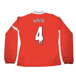 Manchester United 2004-06 Home L/S Shirt (XL) (Very Good) (Veron 4)_1