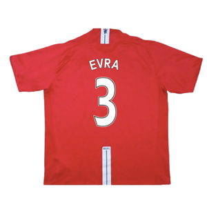 Manchester United 2007-09 Home Shirt (Excellent) (Evra 3)_1