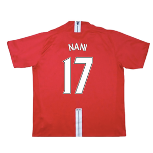 Manchester United 2007-09 Home Shirt (Very Good) (Nani 17)_1