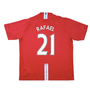 Manchester United 2007-09 Home Shirt (Excellent) (Rafael 21)_1