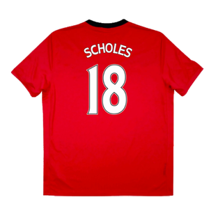 Manchester United 2009-10 Home Shirt (Excellent) (Scholes 18)_1