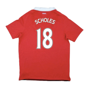 Manchester United 2010-11 Home Shirt (S) (Good) (Scholes 18)_1