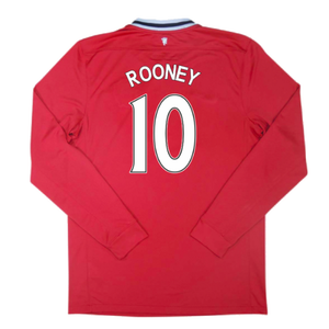 Manchester United 2011-12 Long Sleeve Home Shirt (S) (Very Good) (Rooney 10)_1