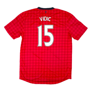 Manchester United 2012-13 Home Shirt (S) (Good) (Vidic 15)_1