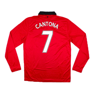 Manchester United 2013-14 Home Long Sleeve Shirt (XL) (Mint) (Cantona 7)_1