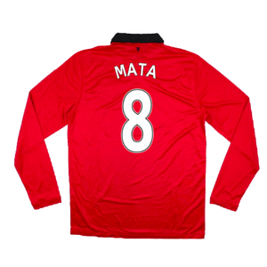 Manchester United 2013-14 Home Long Sleeve Shirt (L) (Mint) (Mata 8)_1