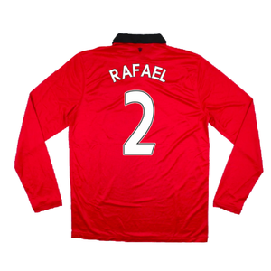 Manchester United 2013-14 Home Long Sleeve Shirt (L) (Mint) (Rafael 2)_1