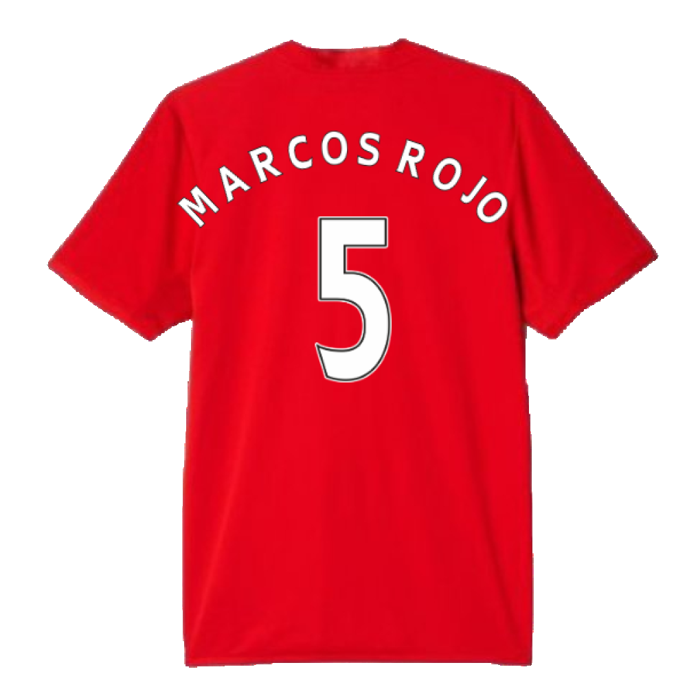 Manchester United No5 Marcos Rojo Red Home Soccer Club Jersey