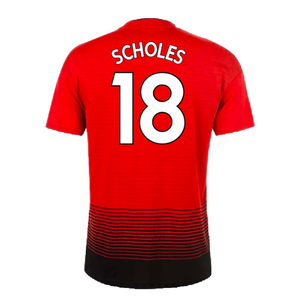 Manchester United 2018-19 Home Shirt (Very Good) (Scholes 18)_1