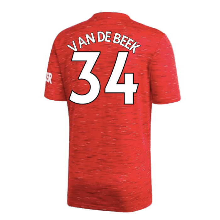 Manchester United 2020-21 Home Shirt (Excellent) (VAN DE BEEK 34)