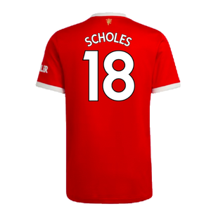 Manchester United 2021-22 Home Shirt (XL) (Good) (SCHOLES 18)_1