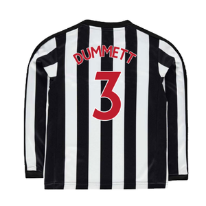 Newcastle United 2017-18 Long Sleeve Home Shirt (Sponserless) (L) (Dummett 3) (Very Good)_1