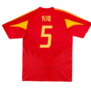 Spain 2004-2006 Home Shirt (L) (Excellent) (Puyol 5)_1