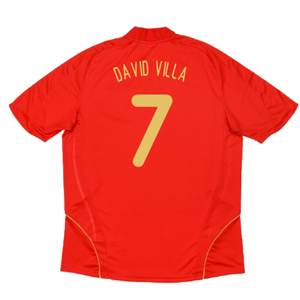 Spain 2008-2009 Home Shirt (M) (Excellent) (David Villa 7)_1