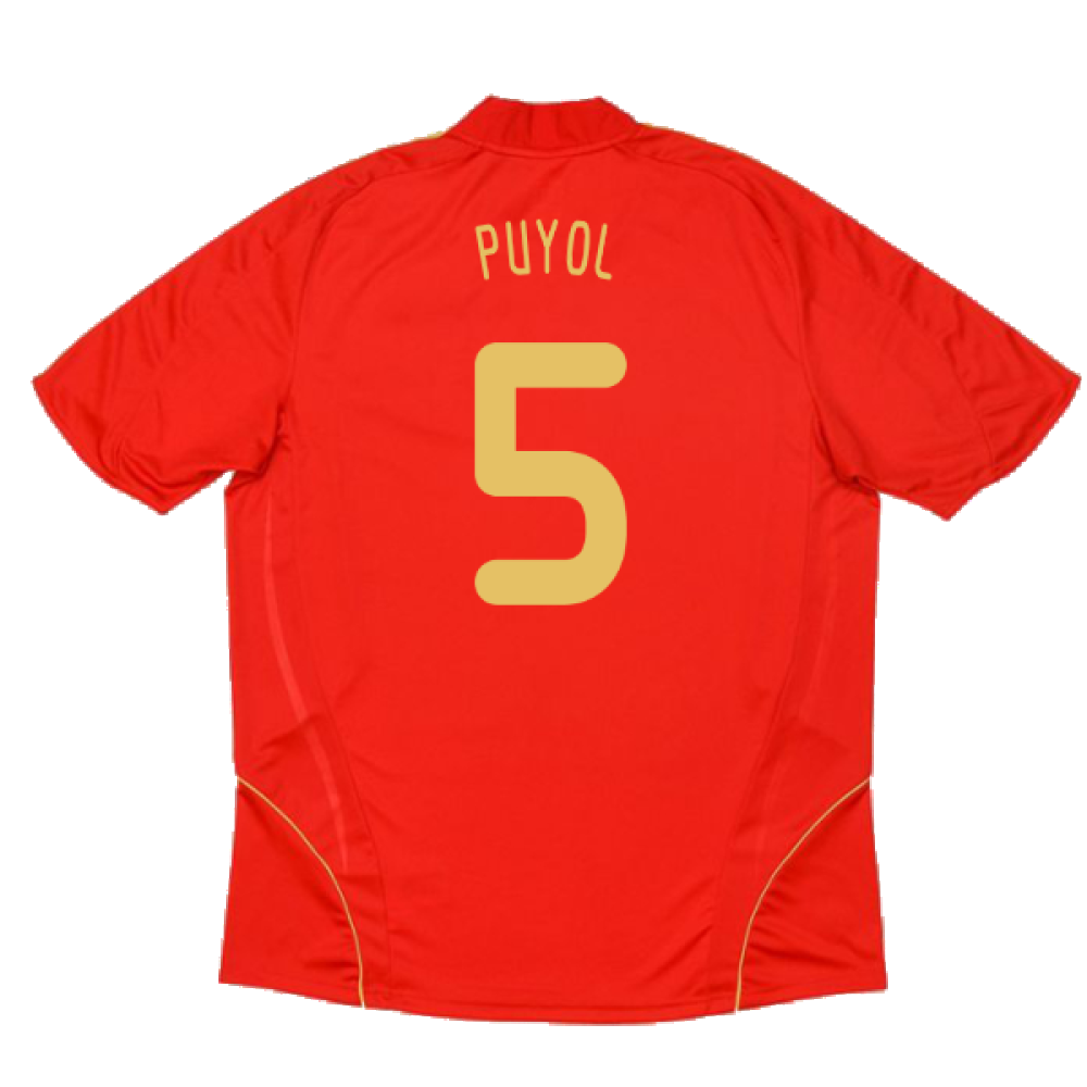 Spain 2008-2009 Home Shirt (M) (Excellent) (Puyol 5)_1
