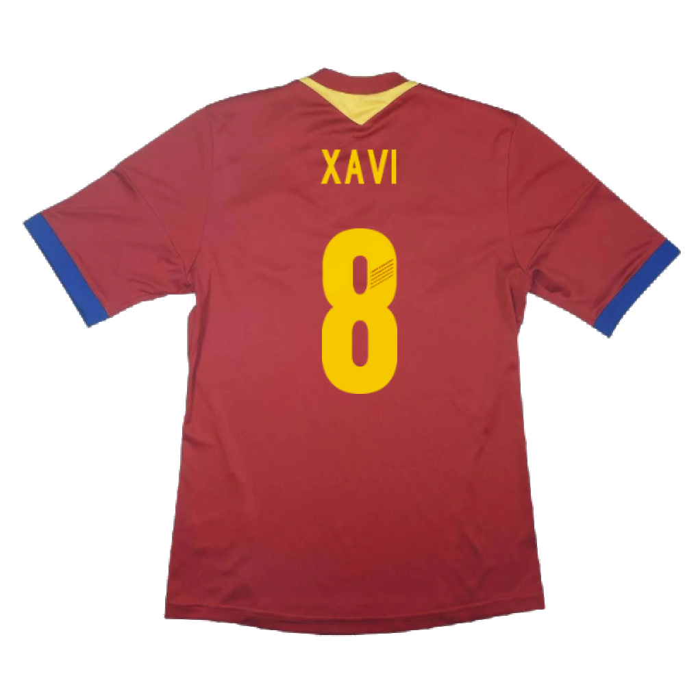 Spain 2013-14 Home Shirt (Excellent) (Xavi 8)_1