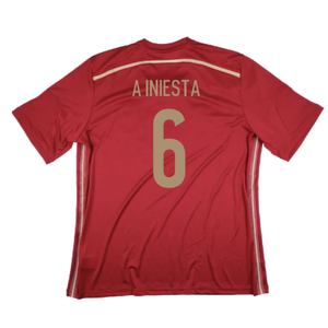 Spain 2014-15 Home Shirt (XS) (Excellent) (A Iniesta 6)_1