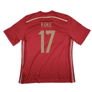 Spain 2014-2015 Home Shirt (World Cup Badge) (XL) (Excellent) (Koke 17)_1