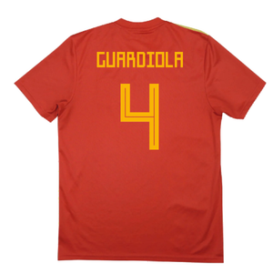 Spain 2018-20 Home Shirt (2XL) (Guardiola 4) (Good)_1