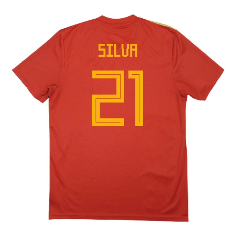 Spain 2018-20 Home Shirt (2XL) (Silva 21) (Good) – Classic