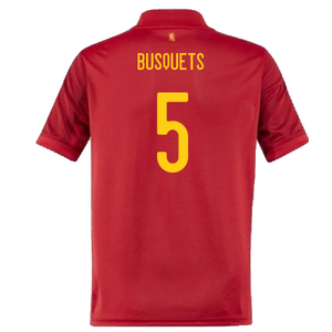 Spain 2020-21 Home Shirt (S) (Good) (BUSQUETS 5)_1