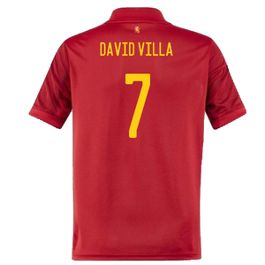 Spain 2020-21 Home Shirt (S) (Good) (DAVID VILLA 7)_1