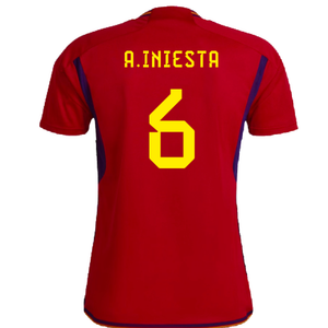 Spain 2022-23 Home Shirt (Womens XL-) (A.Iniesta 6) (Mint)_1