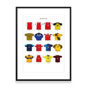 Iconic Arsenal Shirts A3 Print
