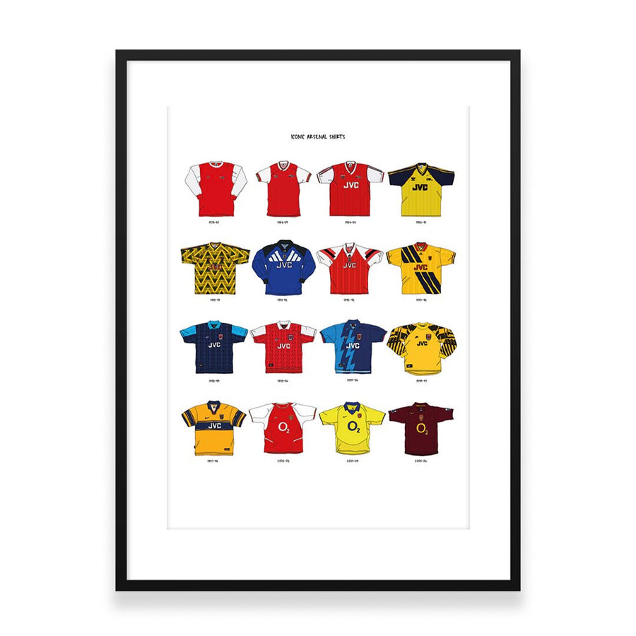 Iconic Arsenal Shirts A3 Print
