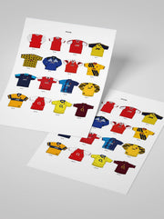 Iconic Arsenal Shirts A3 Print