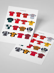 Iconic Liverpool Shirts A3 Print