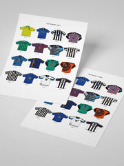 Iconic Newcastle United Shirts A3 Print