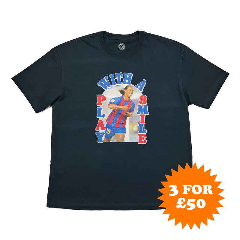 Play With A Smile Barcelona Ronaldinho Bootleg Tee