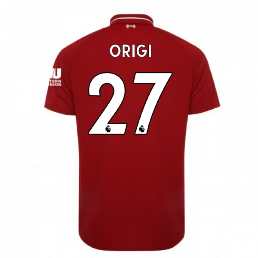 2018 2019 Liverpool Home Football Shirt Origi 27 Classic Football Kit