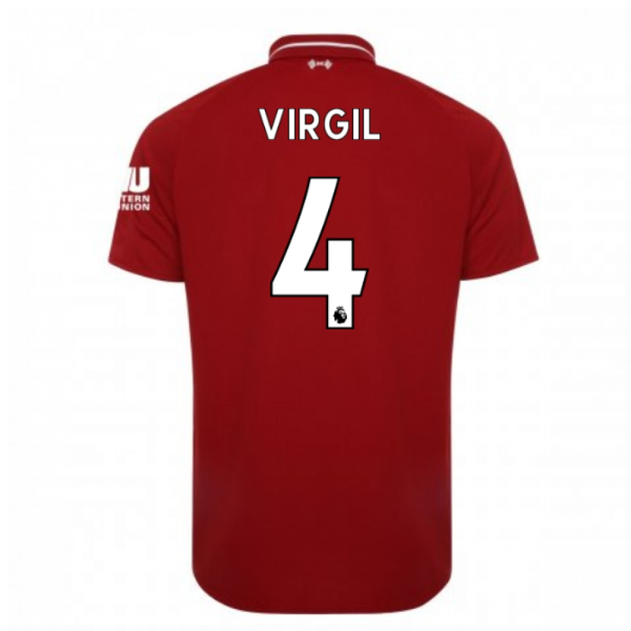 2018-2019 Liverpool Home Football Shirt (Virgil 4)