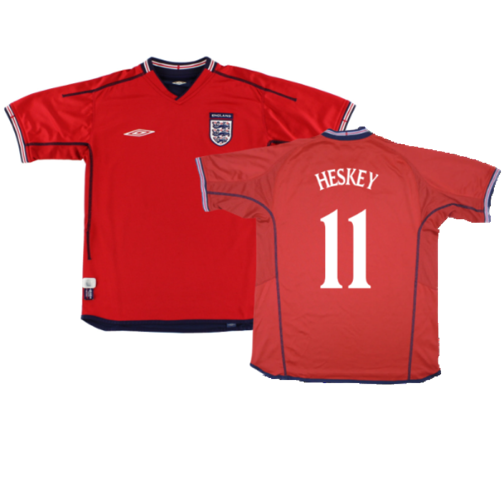 England 2002-04 Away Shirt (Very Good) (Heskey 11) – Classic