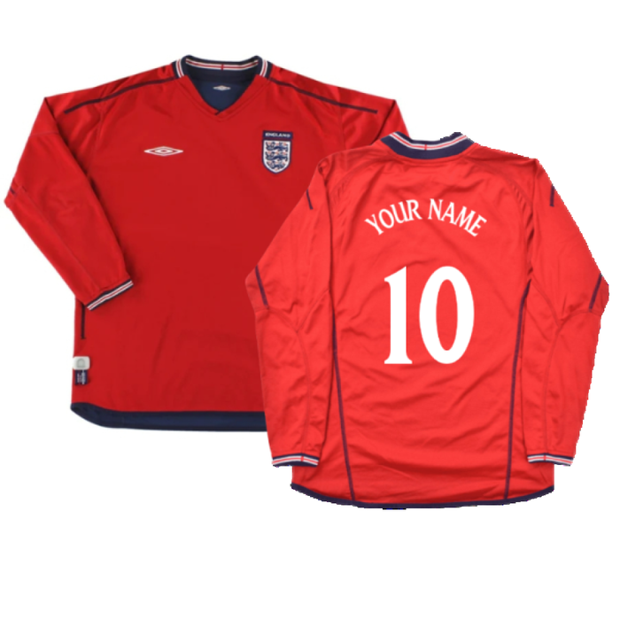 England 2002-04 Long Sleeve Away Shirt (L) (Very Good) (Your Name)