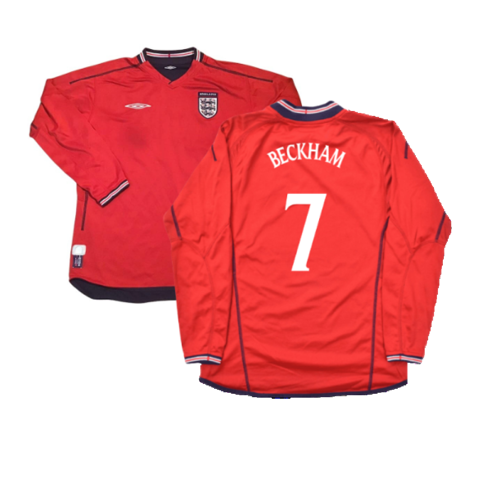 Long Sleeve England 2002 Beckham Shirt England 2002-04 Long Sleeve