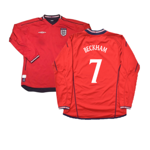 England 2002-04 Long Sleeve Away Shirt (S) (Excellent) (Beckham 7)_0