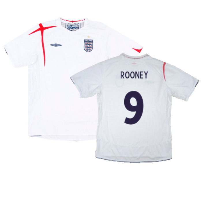 England 2005-07 Home Shirt (M) (Excellent) (ROONEY 9)