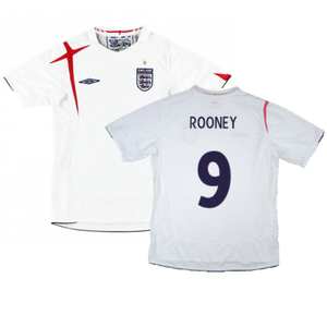 England 2006-08 Home Shirt (L) (Good) (ROONEY 9)_0