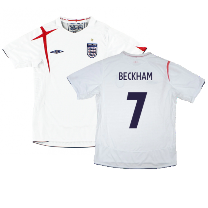 England 2006-08 Home Shirt (XL) (Excellent) (BECKHAM 7)