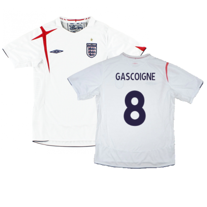 England 2006-08 Home Shirt (XL) (Good) (GASCOIGNE 8)