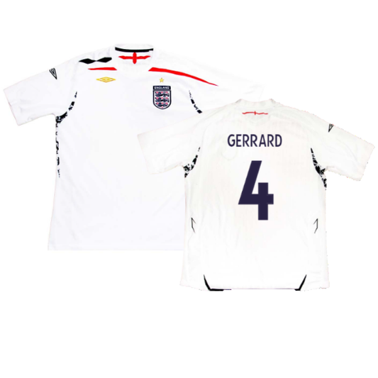 England 2007-09 Home Shirt (M) (Fair) (GERRARD 4)_0