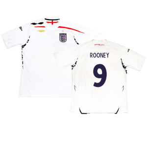 England 2007-09 Home Shirt (M) (Very Good) (ROONEY 9)_0