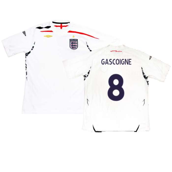 England 2007-09 Home Shirt (Very Good) (GASCOIGNE 8)