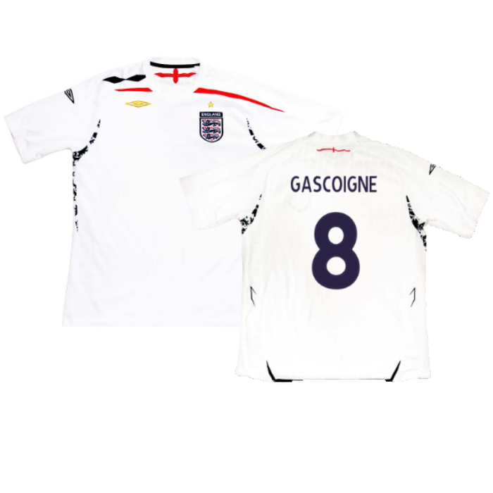 England 2007-09 Home Shirt (XL) (Excellent) (GASCOIGNE 8)