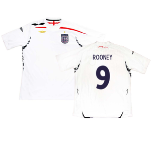 England 2007-09 Home Shirt (XL) (Excellent) (ROONEY 9)_0